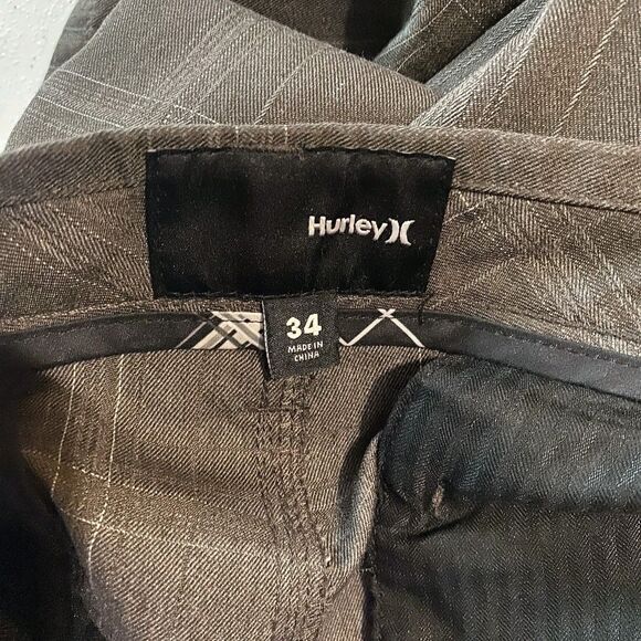 HURLEY Mens Chino Shorts Size 36 (Tag Says 34) Gray Striped - Picture 9 of 11